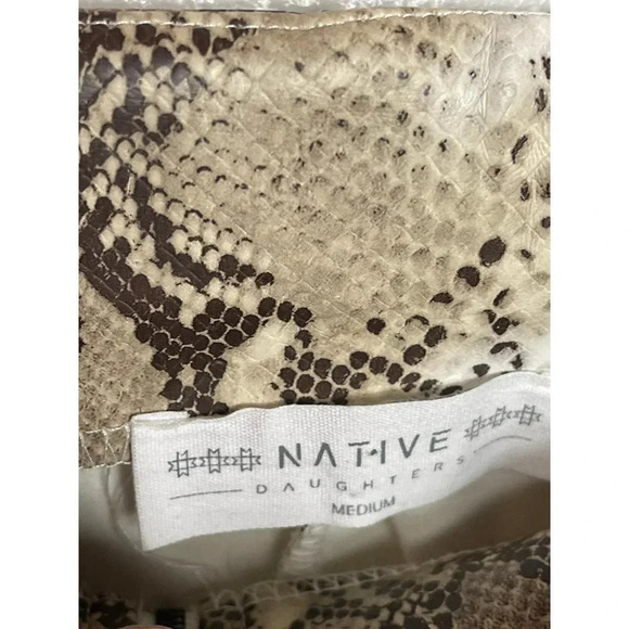 Native Daughter Womens Flat Front Snake Skin Pants Brown Sz M - Picture 16 of 16